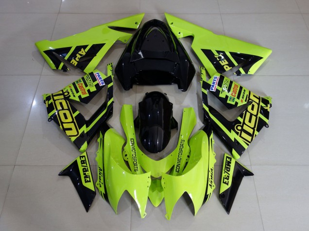 2004-2005 High Viz Yellow and Black Kawasaki ZX10R Fairings 2004-2005 High Viz Yellow and Black Kawasaki ZX10R Fairings