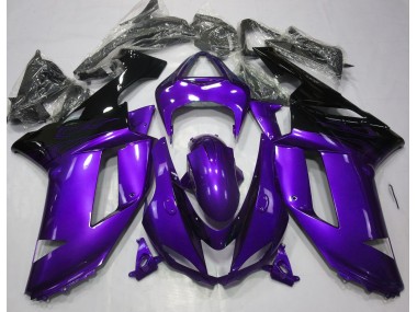 2007-2008 Gloss Purple & Black Kawasaki ZX6R Fairings