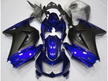 2008-2013 Blue and Matte Black Kawasaki Ninja 250 Fairings