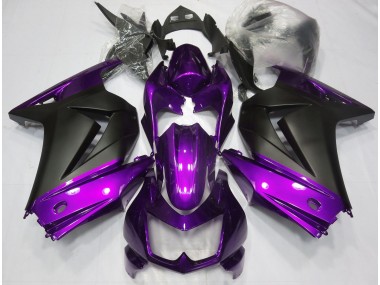 2008-2013 Purple and Matte Black Kawasaki Ninja 250 Fairings