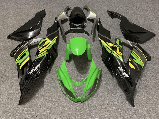 2013-2018 Gloss Black & Green Racing Kawasaki ZX6R Fairings 2013-2018 Gloss Black & Green Racing Kawasaki ZX6R Fairings