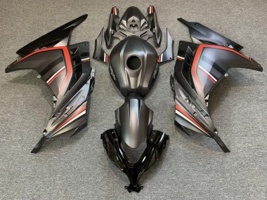 2013-2018 Matte Black and Red Kawasaki Ninja 300 Fairings