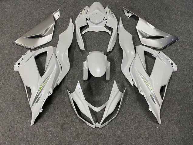 2013-2018 Pearl White Kawasaki ZX6R Fairings 2013-2018 Pearl White Kawasaki ZX6R Fairings